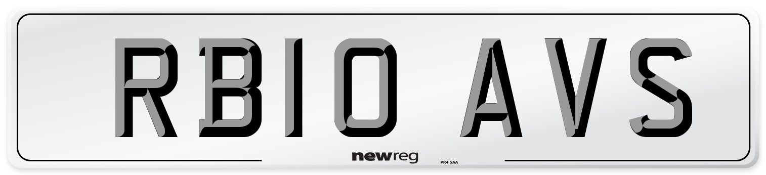 RB10 AVS Number Plate from New Reg